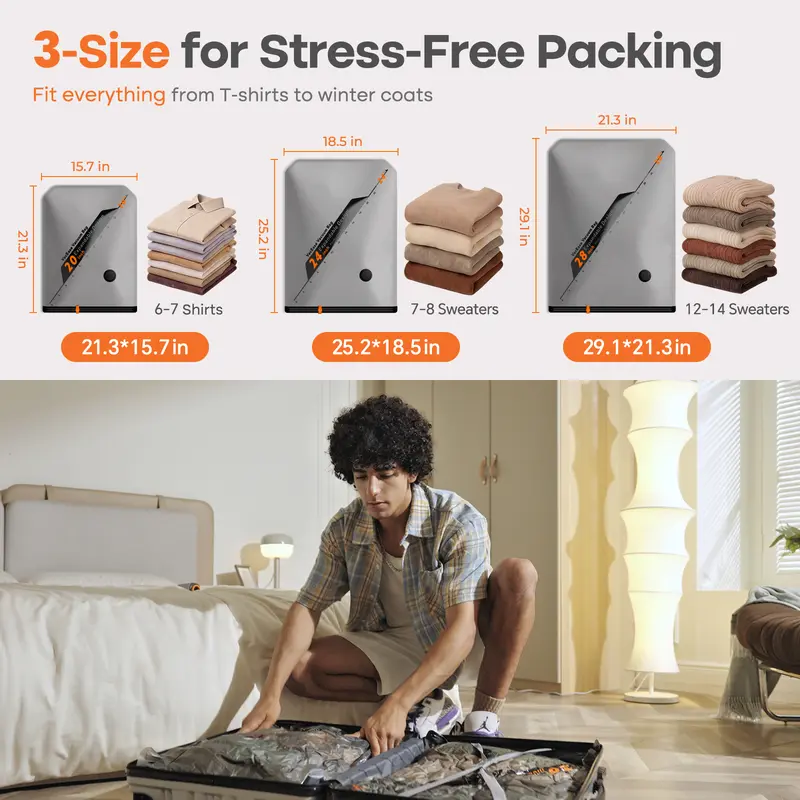 Mother’s Day Special – Wireless Vacuum Storage Bags Set (20 Pack) with Rechargeable Pump for Travel & Home